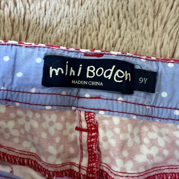 Cute Mini Boden Red Floral-Print Cropped Capri Length Pants Size: 9Y - Picture 8 of 15